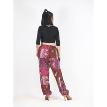 Load image into Gallery viewer, Patchwork Unisex Drawstring Genie Pants in Red PP0110 028000 12