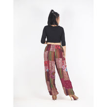 Load image into Gallery viewer, Patchwork Unisex Drawstring Genie Pants in Red PP0110 028000 12