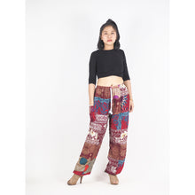 Load image into Gallery viewer, Patchwork Unisex Drawstring Genie Pants in Red PP0110 028000 12