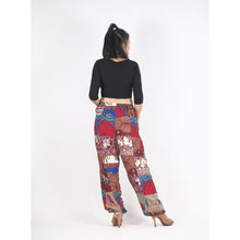 Load image into Gallery viewer, Patchwork Unisex Drawstring Genie Pants in Red PP0110 028000 12