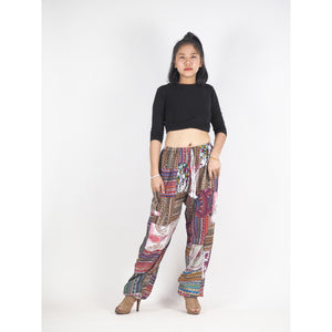 Patchwork Unisex Drawstring Genie Pants in Brown PP0110 028000 16