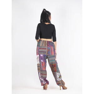 Patchwork Unisex Drawstring Genie Pants in Brown PP0110 028000 16