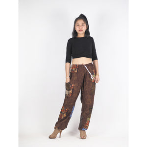 Patchwork Unisex Drawstring Genie Pants in Brown PP0110 028000 16