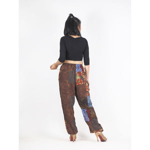 Patchwork Unisex Drawstring Genie Pants in Brown PP0110 028000 16