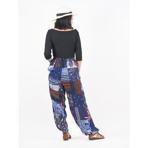 Patchwork Unisex Drawstring Genie Pants in Navy PP0110 028000 03