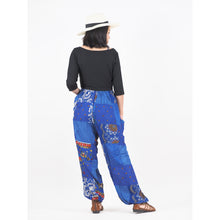 Load image into Gallery viewer, Patchwork Unisex Drawstring Genie Pants in Bright Navy PP0110 028000 07