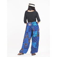 Load image into Gallery viewer, Patchwork Unisex Drawstring Genie Pants in Bright Navy PP0110 028000 07