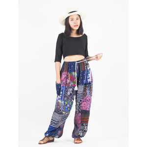 Patchwork Unisex Drawstring Genie Pants in Navy PP0110 028000 03