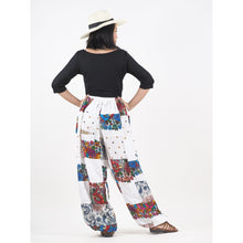 Load image into Gallery viewer, Patchwork Unisex Drawstring Genie Pants in White PP0110 028000 04