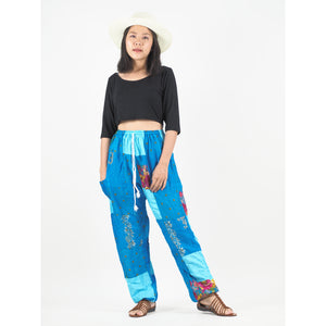 Patchwork Unisex Drawstring Genie Pants in Light Blue PP0110 028000 08