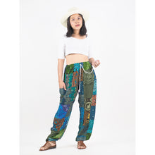 Load image into Gallery viewer, Patchwork Unisex Drawstring Genie Pants in Green PP0110 028000 20