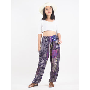 Patchwork Unisex Drawstring Genie Pants in Purple PP0110 028000 06