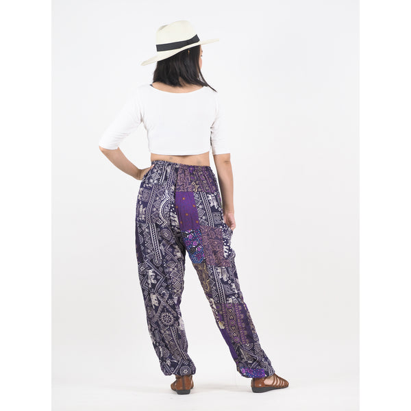 Patchwork Unisex Drawstring Genie Pants in Purple PP0110 028000 06