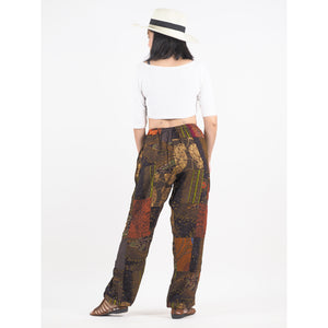 Patchwork Unisex Drawstring Genie Pants in Brown PP0110 028000 16