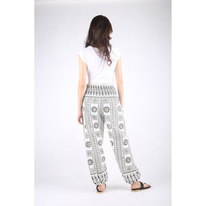 Quadrille Mandala Stripe Unisex Cotton Harem pants in White PP0004 010082 01