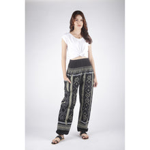 Load image into Gallery viewer, Ikat stripe Unisex Cotton Harem pants in Black PP0004 010089 01