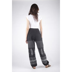 Rooster Folklore Stripes Unisex Cotton Harem pants in Black PP0004 010098 01