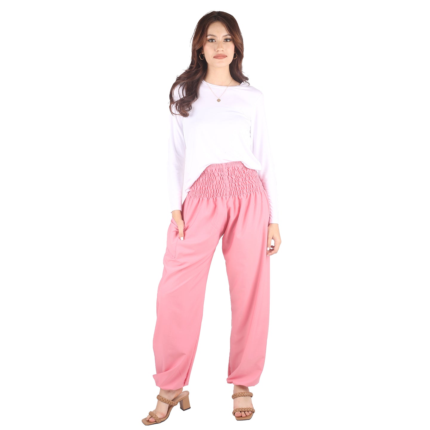 Solid Color Women's Harem Pants in Pink PP0004 130000 18