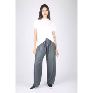 Solid Color Unisex Drawstring Wide Leg Pants in Gray PP0216 020000 01