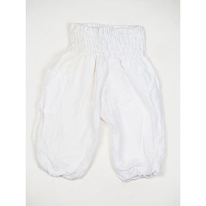 Solid color Unisex Kid Harem Pants in White PP0004 020000 04