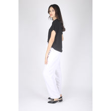 Load image into Gallery viewer, Solid Color Unisex Drawstring Wide Leg Pants in White PP0216 020000 04