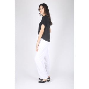 Solid Color Unisex Drawstring Wide Leg Pants in White PP0216 020000 04