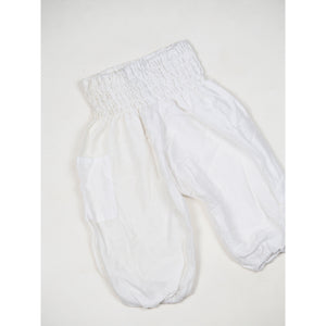 Solid color Unisex Kid Harem Pants in White PP0004 020000 04