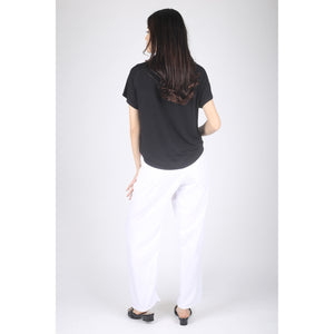 Solid Color Unisex Drawstring Wide Leg Pants in White PP0216 020000 04