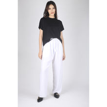 Load image into Gallery viewer, Solid Color Unisex Drawstring Wide Leg Pants in White PP0216 020000 04