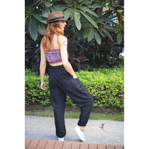 Solid color women harem pants in Black PP0004 020000 10