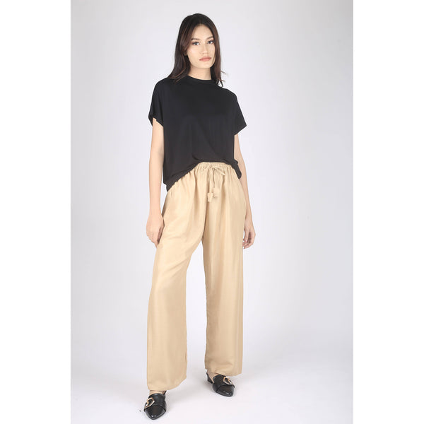 Solid Color Unisex Drawstring Wide Leg Pants in Beige PP0216 020000 19