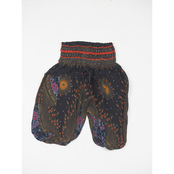 Peacock Eye Unisex Kid Harem Pants in Black PP0004 020003 01