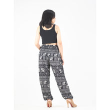 Load image into Gallery viewer, African Elephant 4 women harem pants in Black PP0004 020004 01