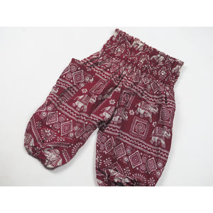 African Elephant Unisex Kid Harem Pants in Red PP0004 020004 03