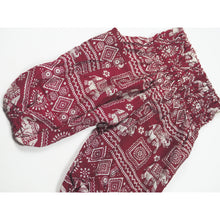 Load image into Gallery viewer, African Elephant Unisex Kid Harem Pants in Red PP0004 020004 03