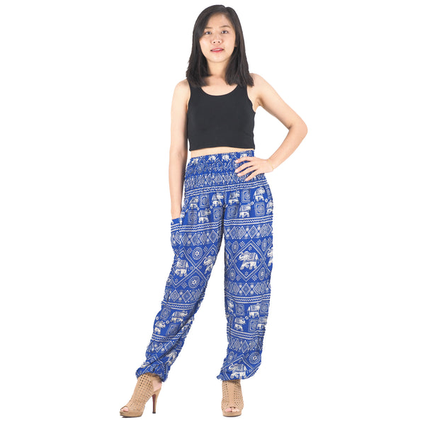 African Elephant 4 women harem pants in Bright Navy PP0004 020004 06