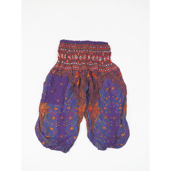 Peacock Unisex Kid Harem Pants in Purple PP0004 020007 02