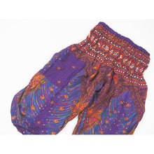 Load image into Gallery viewer, Peacock Unisex Kid Harem Pants in Purple PP0004 020007 02