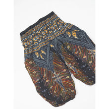 Load image into Gallery viewer, Peacock Unisex Kid Harem Pants in Black Gold PP0004 020007 04