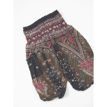 Load image into Gallery viewer, Peacock Unisex Kid Harem Pants in Black White PP0004 020007 06
