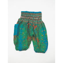 Load image into Gallery viewer, Peacock Unisex Kid Harem Pants in Bright Green PP0004 020008 04