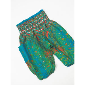 Peacock Unisex Kid Harem Pants in Bright Green PP0004 020008 04