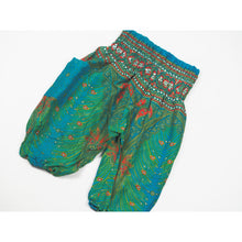 Load image into Gallery viewer, Peacock Unisex Kid Harem Pants in Bright Green PP0004 020008 04