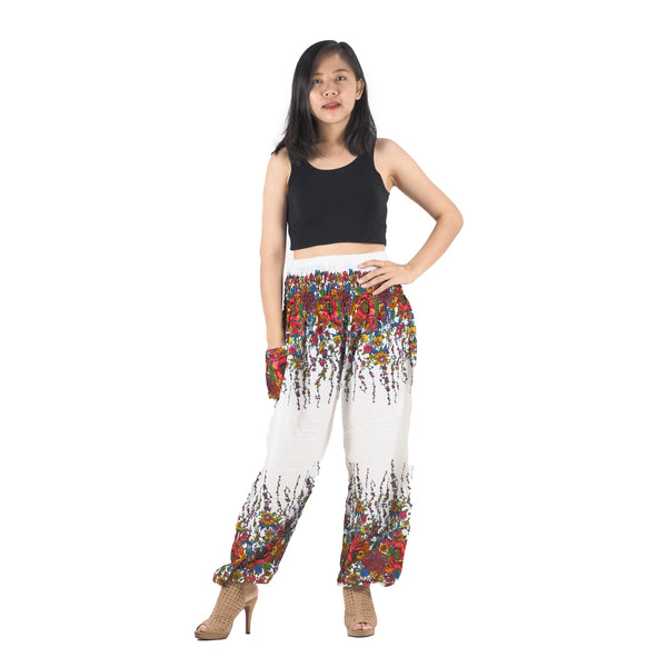 Floral Royal 10 women harem pants in White rose PP0004 020010 11