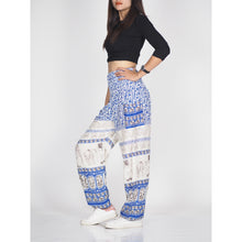 Load image into Gallery viewer, Cute elephant 11 men/women harem pants in Bright Navy PP0004 020011 01