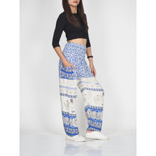 Load image into Gallery viewer, Cute elephant 11 men/women harem pants in Bright Navy PP0004 020011 01