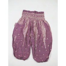 Load image into Gallery viewer, Peacock Feather Dream Unisex Kid Harem Pants in Pink PP0004 020015 05