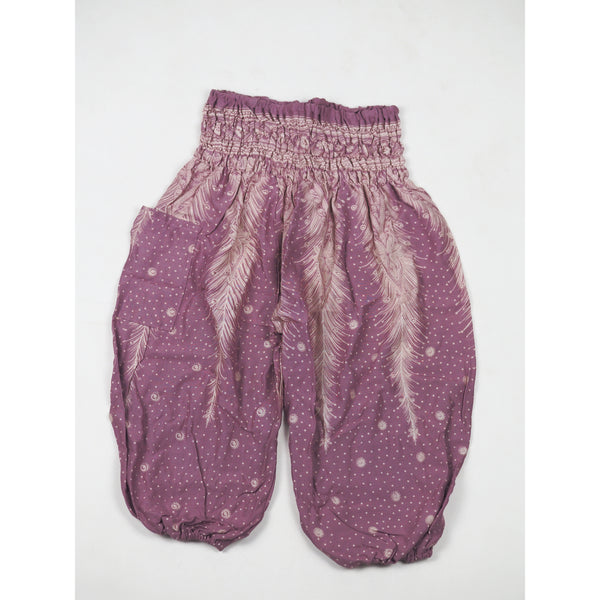 Peacock Feather Dream Unisex Kid Harem Pants in Pink PP0004 020015 05