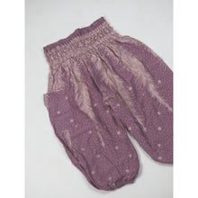 Load image into Gallery viewer, Peacock Feather Dream Unisex Kid Harem Pants in Pink PP0004 020015 05