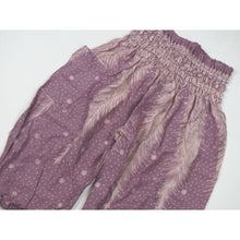 Load image into Gallery viewer, Peacock Feather Dream Unisex Kid Harem Pants in Pink PP0004 020015 05